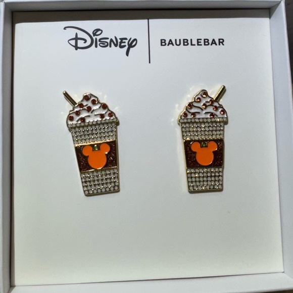 Disney X Baublebar Mickey Mouse Cappuccino Latte Cup Shaped Fall Earrings - Picture 4 of 6